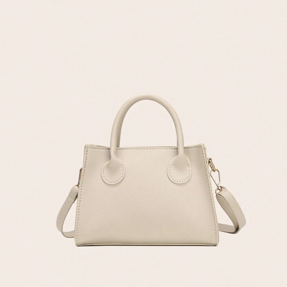 (Beige) PU Leather Casual Crossbody Bags for Women Ladies Luxury Designer Tote Handbag Female Large Capacity Travel Shoulder Bag Sac