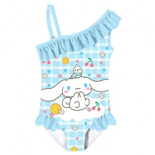 (Cinnamoroll 3, 140cm) Sanrio Swimsuit Kuromi Cinnamoroll One-Piece Suits Swim Girl Kawaii Ruffle Edge Swimwear Anime Fashion Clothing Girl Gifts