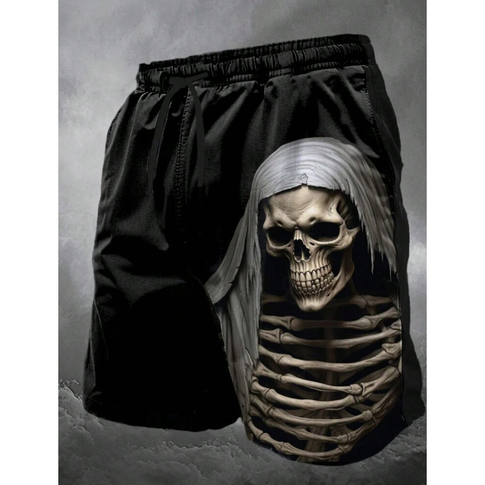 (DKZXB20252611Z, 4XL) Men's Skull Long Swim Trunks Surf Trunks Shorts Fashion Street Trend Casual Daily Vacation with Elastic Waist Designer Clothing-image-OPC-PHMZQ9C-NEW