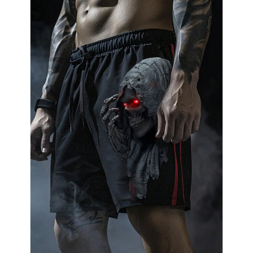 (DKZXB202526123, 4XL) Men's Skull Long Swim Trunks Surf Trunks Shorts Fashion Street Trend Casual Daily Vacation with Elastic Waist Designer Clothing-image-OPC-PHMZQC8-NEW