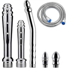 3 Pieces Enema Shower Shower with 3 Shower Heads, Shower Kit for Men + 150cm Shower Hose (silver) - JA