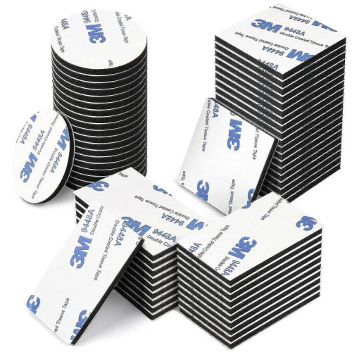 Double Sided 3m Adhesive Pads - 60pcs Foam Tape Pads for Mounting