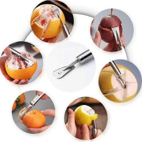 Smooth-Surface Anti-Slip Curved Handle Fruit Citrus Peeling Tool 2