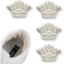 (beige) Comfortable Heel Pads with Self-adhesive Sticker for Shoes in Skin Color/Black 4 Pack