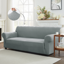 (Grey, 2 Seater: (145 cm x 178 cm)) Non Slip Universal Elasticated Sofa Furniture Cover 1,2,3 & 4 Seater Couch Protector