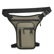 (Gold Color) Men's Water Resistant Outdoor Thigh Waist Pack - Motorcycle Leg Bag for Hiking Climbing Cycling (Gray)