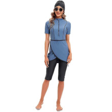 (2XL, Multicolor) 2023 Latest Collection Modest Swimwear for Women Burkini with Front Zipper - Yvan