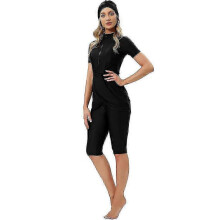 (2XL, Black) 2023 Latest Collection Modest Swimwear for Women Burkini with Front Zipper - Yvan