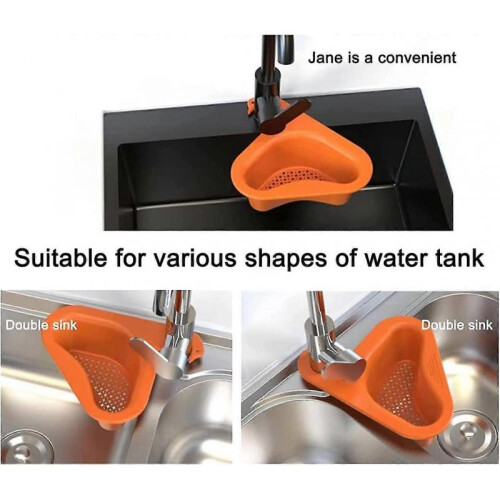 Swan-Shape Sink Strainer Basket with Thickened Triangle Rack for Kitchen Fruit Vegetable and Leftover Storage 2