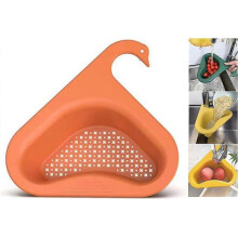 Swan-Shape Sink Strainer Basket with Thickened Triangle Rack for Kitchen Fruit Vegetable and Leftover Storage