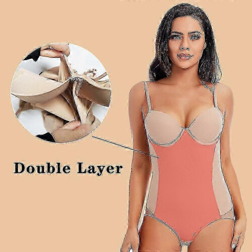 (M)Women's Underwire White Shapewear Stretch Solid Color Silky Underwear Bodysuit 2