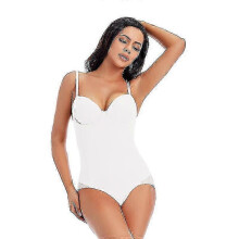 (XL) Women's Underwire White Shapewear Stretch Solid Color Silky Underwear Bodysuit