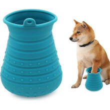(blue) Portable Pet Paw Cleaning Tool for Dogs and Cats with Massage and Grooming Function