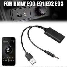 Car Radio Bluetooth Receiver E90 E91 E92 E93 with 3.5mm Jack Plug and Aux-in Cable Compatible with BT5.0 Music Bluetooth Adapter