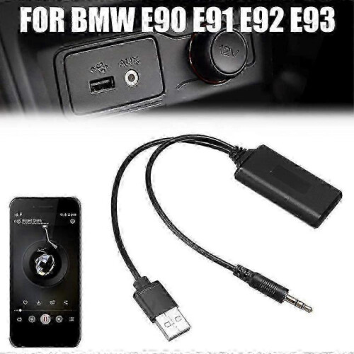 Car Radio Bluetooth Receiver E90 E91 E92 E93 with 3.5mm Jack Plug and Aux-in Cable Compatible with BT5.0 Music Bluetooth Adapter