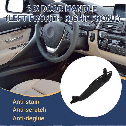 Black Front Left/Right Inner Door Handle Trim for  3 4 Series F30 F80 - Pull Grab Panel Replacement 2