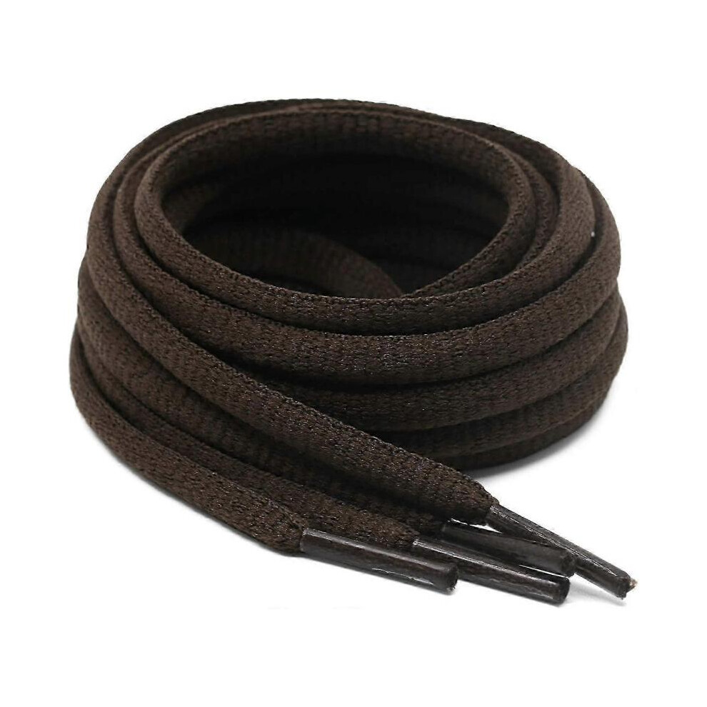 (55inch (140cm),24 brown)2Pair Oval Shoelaces 42 Colors 1/4" Half Round Athletic Laces for Running & Sport Shoes