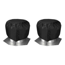2pcs Roof Vent Cover House Roof Turbine Hoods Shield Canvas 20inch X 20inch Black
