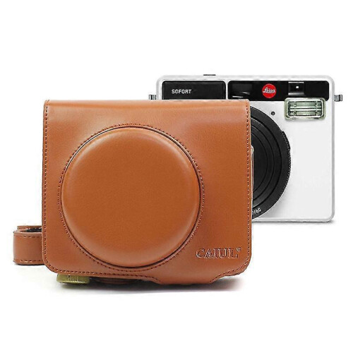 Vintage PU Leather Case for Leica Sofort Camera - Protective Cover & Strap
