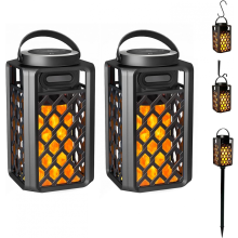 2 PCS Led Flame Speaker,Outdoor Bluetooth Speaker with Atmosphere,10W Outdoor Portable Stereo Speaker,IP65 Waterproof Torch Lights for Patio De