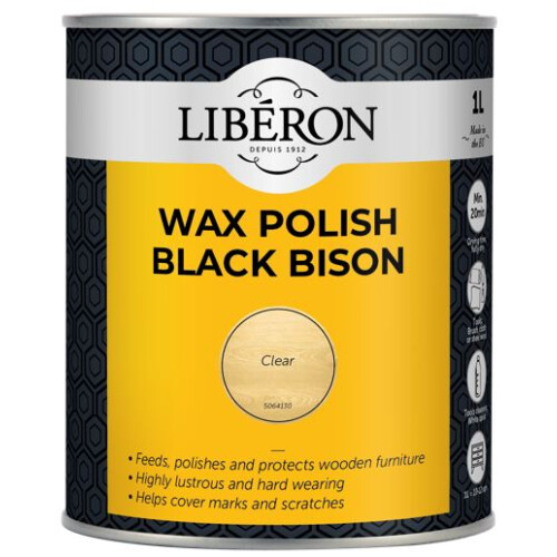 Liberon Wax Polish Black Bison (paste) Clear 1L