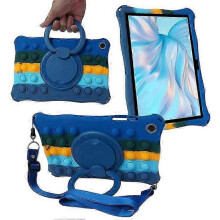 (DarkBlue) Galaxy Tab A9+ X210 X216 X218 Case with Kickstand & Shoulder Strap - Bubble Tablet Cover