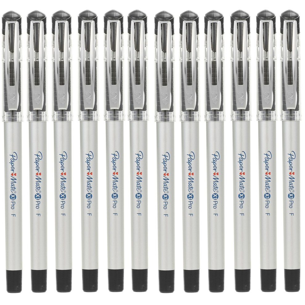 Urbn Living ( Ink - 100 Pens) 100 X Paper Mate Pro X1 Gel Pens 0.5Mm Fine Point Bulk Pack Grip Black