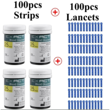 (Only 100x Test Strips + 100x Lancets) Exactive EQ Blood Glucose Test Strips