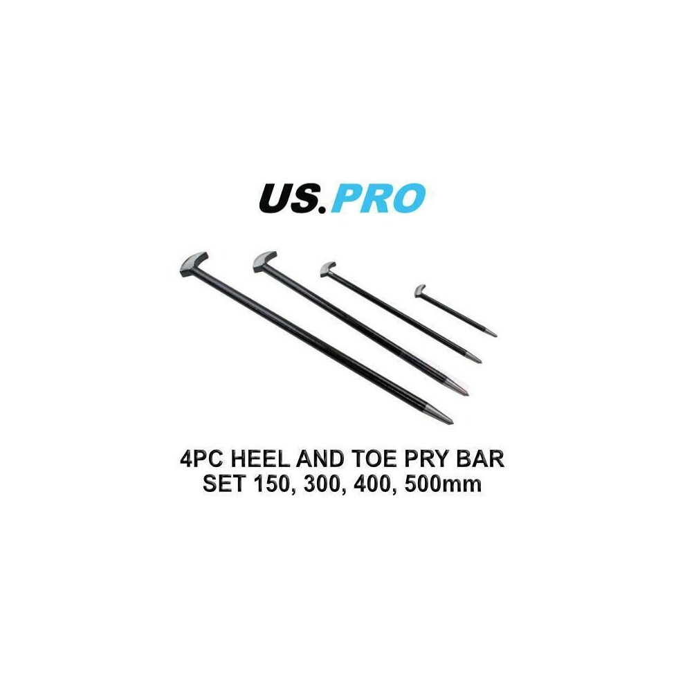 US PRO Tools 4pc Heel Bar Set Podgers Pry Bars Toe 150, 300, 400, 500mm 6857