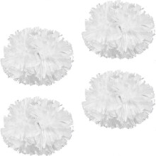 (All White) 4pcs Cheerleading Pom Poms for Women Cheerleader Costume, 2 Pair Cheer Pompoms