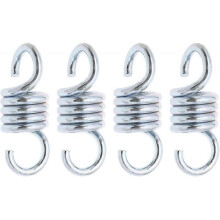 4pcs Metal Swing Spring Hooks - Heavy Duty Hanging Hooks for Hammock Chair, Garden Accessories, Silver Replacement Suspension Springs