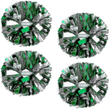 (Sliver Green) 4pcs Cheerleading Pom Poms for Women Cheerleader Costume, 2 Pair Cheer Pompoms