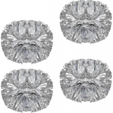 (Sliver) 4pcs Cheerleading Pom Poms for Women Cheerleader Costume, 2 Pair Cheer Pompoms