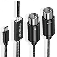 MIDI to USB C Cable Converter with LED Light for Electronic Organ & Computer - Type C MIDI Adapter