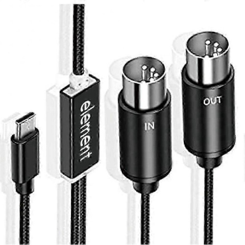 MIDI to USB C Cable Converter with LED Light for Electronic Organ & Computer - Type C MIDI Adapter