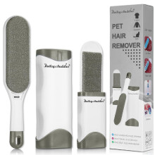 Bailey & Buddies? Pet Hair Remover Brush for Cats & Dogs, Reusable Lint and Fur Remover with Self-Cleaning Base, Double-Sided, Portable & Eco-Friendly
