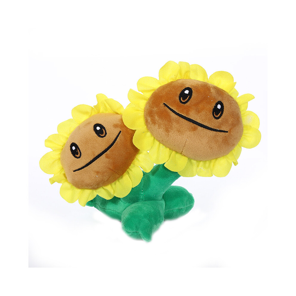 Bonxaif (Double Headed Sunflower) Plants Vs Zombies Figures Plush Toy Stuffed Doll Kids Gift