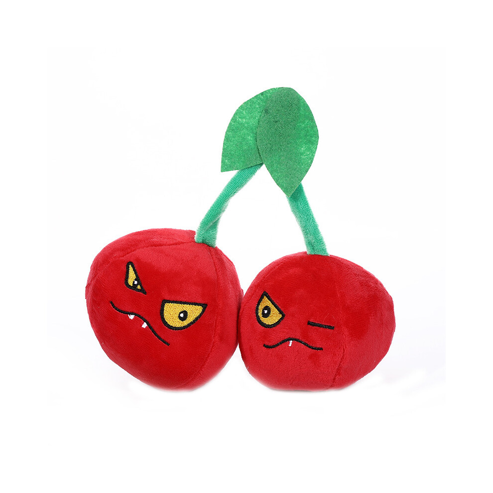 Bonxaif (Double Cherry) Plants Vs Zombies Figures Plush Toy Stuffed Doll Kids Gift Red