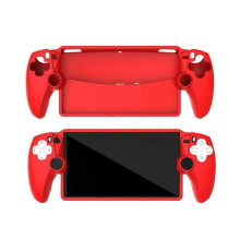 (Red) Soft Silicone Protective Case Compatible with PS Portal Gaming Handheld, Anti-Scratch Anti-Drop Protective Cover for PS Portal