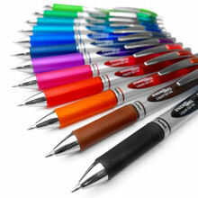 BL77 Pentel EnerGel XM Retractable Liquid Gel Ink Pen - 0.7mm - 52% Recycled - Pack of 12 Mixed Colours