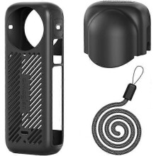 (Black) For Insta360 X4 Silicone Case, Silicone Anti-scratch Protective Case for Insta360 X4 with Heat Dissipation, for Insta 360 X4 Accessories