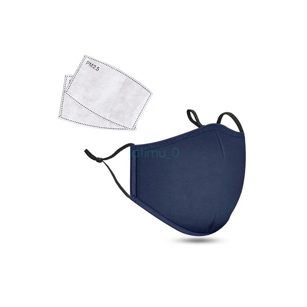 (Navy) Cotton Face Mask Protective Covering Mouth Masks Washable Reusable New 6963793746224