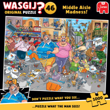 Wasgij Original 46, Middle Aisle Madness - Unique 1000 Piece Jigsaw Puzzle for Adults - Colourful, Puzzling, Challenging & Brainteasing Adult Jigsaws