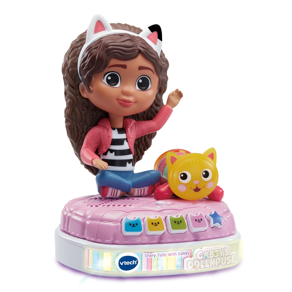 Vtech Gabby's Dollhouse Story Tails With Gabby, Official Gabby's Dollhouse Toy With 4 Stories, Music And Sounds, Night And Timer, Gift For Kids Light