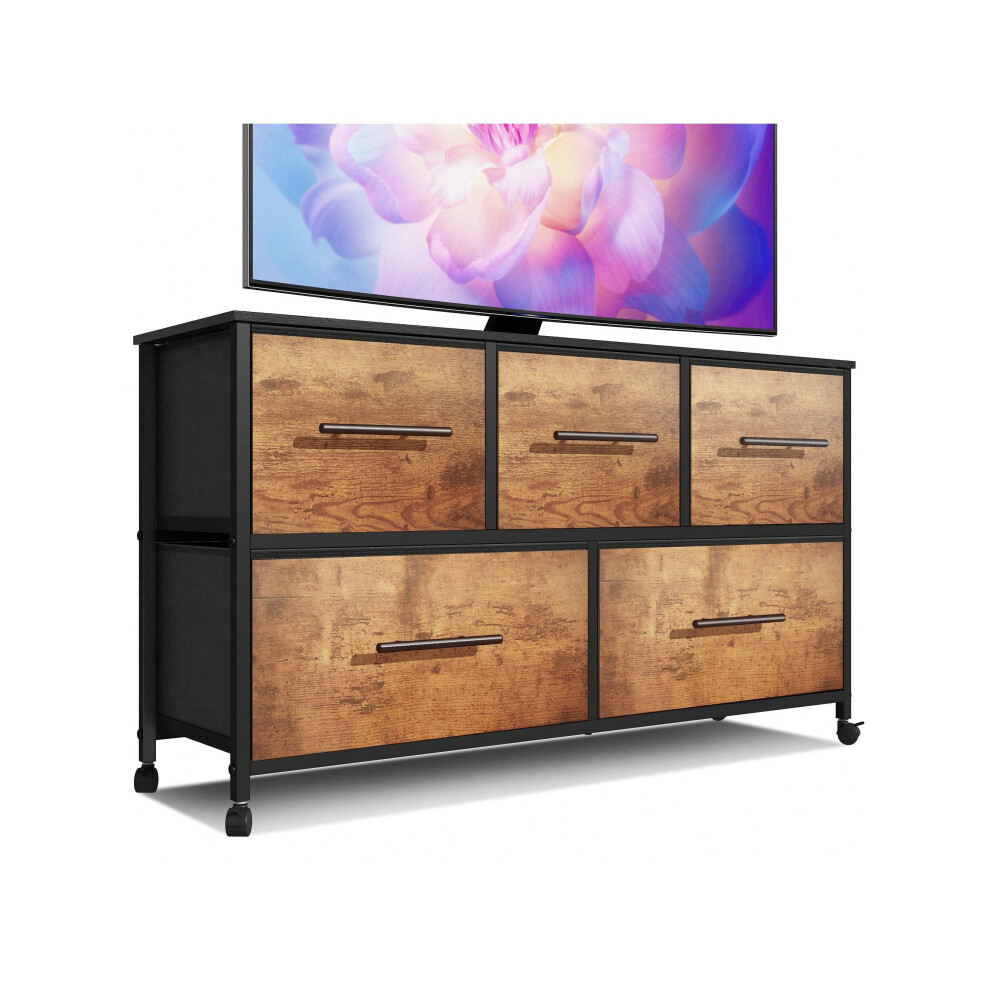 Commode De Chambre à Coucher Avec 5 Tiroirs-image