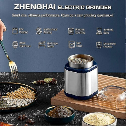 200W Electric Herb Grinder - Compact Spice Grinder with Pollen Catcher 1