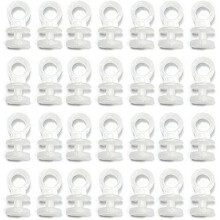 50pcs Curtain Track Slides Pulleys Roller Hooks for 9mm Width Curtain Track 9mm Bottom Diameter White Plastic
