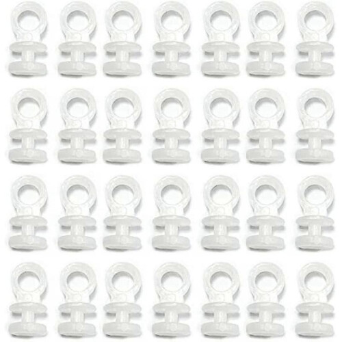 50pcs Curtain Track Slides Pulleys Roller Hooks for 9mm Width Curtain Track 9mm Bottom Diameter White Plastic