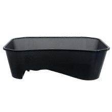(Black) Aquarium Tank Breeding Box Reptile Habitat Tortoise Food Feeding Box with Ramp
