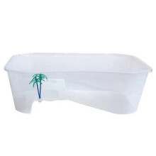 (White) Aquarium Tank Breeding Box Reptile Habitat Tortoise Food Feeding Box with Ramp